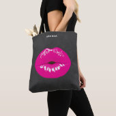 Hot Pink Lips Glamoureus Illustratie Tote Bag (Dichtbij)
