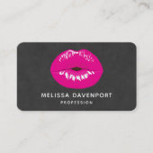 Hot Pink Lips Glamoureus Illustratie Visitekaartje (Voorkant)