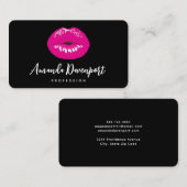 Hot Pink Lips Glamoureus Illustratie Visitekaartje (Voorkant / Achterkant)