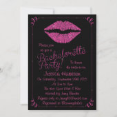 Hot Pink Lips Glitter Effect Bachelorette Partij Kaart (Voorkant)
