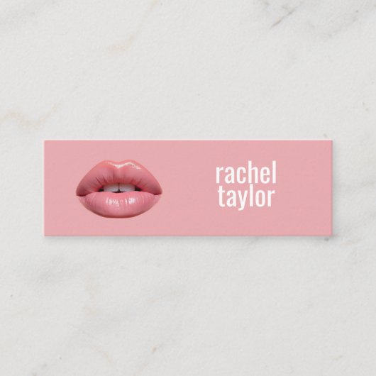 Hot Pink Lips Make-up Visitekaartje (Voorkant)