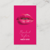 Hot Pink Lips Make-up Visitekaartje (Voorkant)