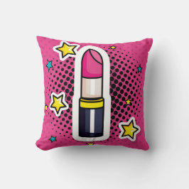 Hot Pink Lipstick Girl Glamour Kussen