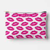 Hot Pink Lipstick Kiss Patroon Cosmetisch Etui (Voorkant)