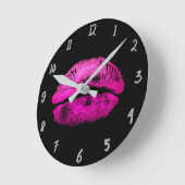 Hot Pink Lipstick Kus Glamour Glam Chic Ronde Klok (Hoek)
