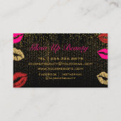 Hot Pink Lipstick Make-up Artist Goud Zwart Visitekaartje (Achterkant)
