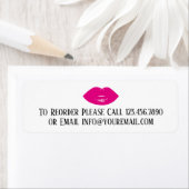 Hot Pink Lipstick Print Make-up Distributeur Reord Etiket (Insitu)