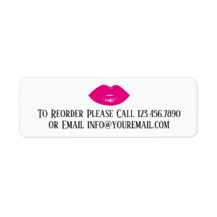 Hot Pink Lipstick Print Make-up Distributeur Reord Etiket