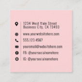 Hot Pink Logo Professionele Minimalist Vierkante Visitekaartje (Achterkant)
