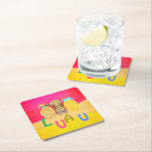 Hot Pink Luau Kartonnen Onderzetters (Insitu)