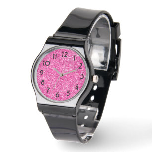 Hot Pink Luxury Glitter Horloge