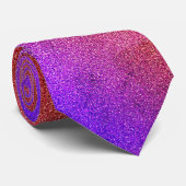 Hot Pink Magenta Violet Glitter Paarse Ombre Stropdas (Opgerold)