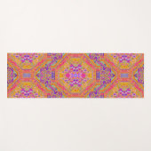 Hot Pink Magic Carpet / Sinaasappel Blue Plaid Yogamat (Voorkant (horizontaal))