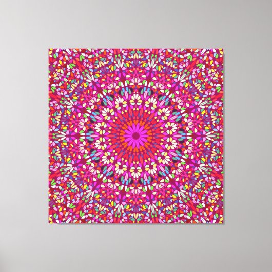 Hot Pink Mandala – Premium Wrapped Canvas Radiance (Voorkant)