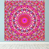 Hot Pink Mandala – Premium Wrapped Canvas Radiance (Insitu (Houten vloer))