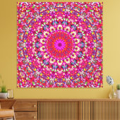 Hot Pink Mandala – Premium Wrapped Canvas Radiance Afdruk (Insitu (Woonkamer))