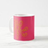 Hot Pink Marie Antoinette Monogram Koffie Mok (Voorkant links)