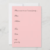 Hot Pink Marie-uitnodiging Kaart (Achterkant)