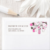 Hot Pink Mason Jars Floral Weddenschap Etiket (Insitu)