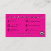 Hot Pink Massage Day Spa Logo Professional Visitekaartje (Achterkant)