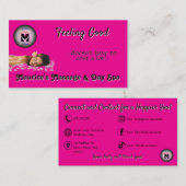 Hot Pink Massage Day Spa Logo Professional Visitekaartje (Voorkant / Achterkant)