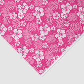 HOT PINK MET TROPISCHE WITTE HIBISCUS-STROMEN TISSUEPAPIER (Detail)