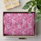 HOT PINK MET TROPISCHE WITTE HIBISCUS-STROMEN TISSUEPAPIER (Geschenk)