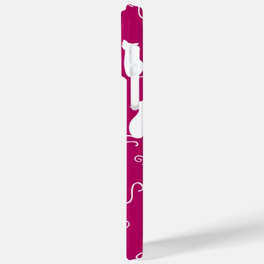 HOT PINK MET WHITE SITE CAT PATTERN Case-Mate iPhone CASE (Achterkant / Links)