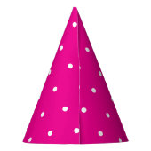 Hot Pink met witte stip stijl Feesthoedjes (Achterkant)
