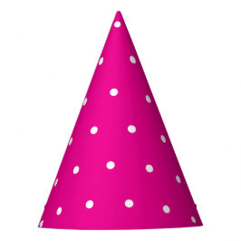 Hot Pink met witte stip stijl Feesthoedjes
