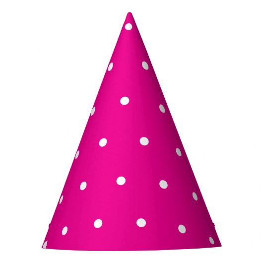 Hot Pink met witte stip stijl Feesthoedjes (Voorkant)