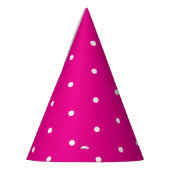 Hot Pink met witte stip stijl Feesthoedjes (Links)