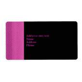Hot Pink Metal Glitter Zwart Label Gift Sticker (Voorkant)