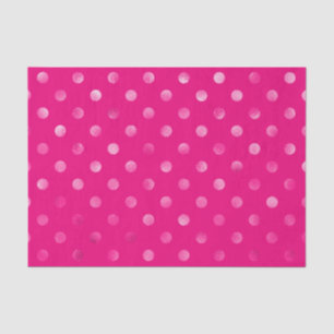 Hot Pink Metallic Faux Foil Polka Dot Swiss Stippe Tissuepapier