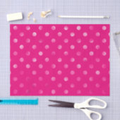 Hot Pink Metallic Faux Foil Polka Dot Swiss Stippe Tissuepapier (Craft)