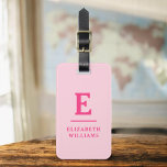 Hot Pink Minimal Modern Monogram Bagagelabel<br><div class="desc">Verhoog uw reiservaring met ons Classic Elegant Modern Minimalist Monogram Bagagelabel. Dit zorgvuldig ontworpen accessoire combineert naadloos tijdloze elegantie met hedendaags minimalisme, waardoor uw bagage opvalt met verfijning. Dit bagagelabel, dat met precisie en oog voor detail is vervaardigd, is meer dan alleen een praktisch item; het is een gepersonaliseerde uiting...</div>