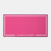 Hot Pink Minimalist Monogram Bureaumat (Voorkant)