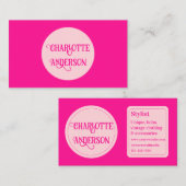 Hot Pink Mode Stylist Visitekaartje (Voorkant / Achterkant)