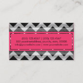Hot Pink Modern Chevron Pattern Visitekaartje (Achterkant)