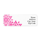 Hot Pink Modern Floral Patroon Etiket (Voorkant)