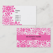 Hot Pink Modern Floral Patroon Visitekaartje (Voorkant / Achterkant)