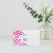 Hot Pink Modern Floral Patroon Visitekaartje (Staand voorkant)