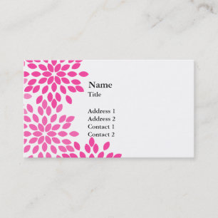 Hot Pink Modern Floral Patroon Visitekaartje