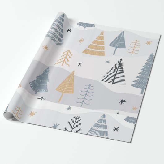 Hot Pink Modern Groovy kerst Cadeaupapier (Uitgerold)