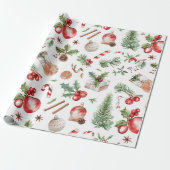 Hot Pink Modern Groovy kerst Cadeaupapier (Uitgerold)