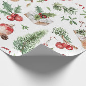 Hot Pink Modern Groovy kerst Cadeaupapier (Hoek)