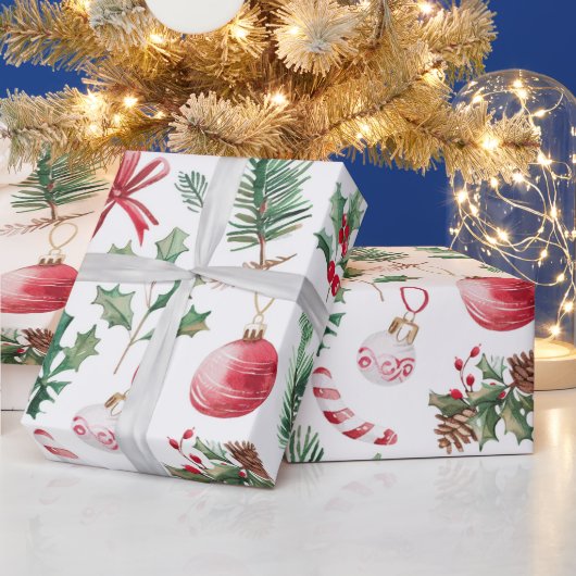 Hot Pink Modern Groovy kerst Cadeaupapier (Feestdagen)