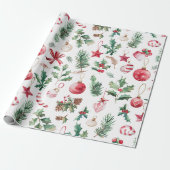 Hot Pink Modern Groovy kerst Cadeaupapier (Uitgerold)