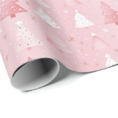 Hot Pink Modern Groovy kerst Cadeaupapier (Rol Hoek)