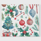 Hot Pink Modern Groovy kerst Cadeaupapier (Vlak)